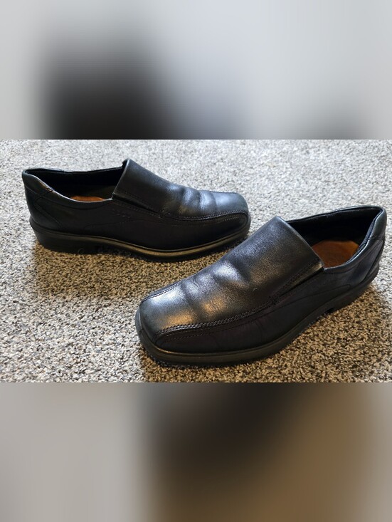 ECCO Men\'s Helsinki Leather Apron Toe Slip On Dress Shoes Black EU 41/US 7-7.5 main image 5
